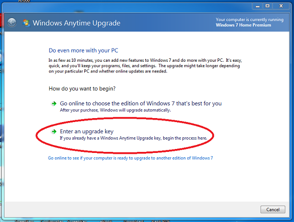 windows 10 anytime upgrade key