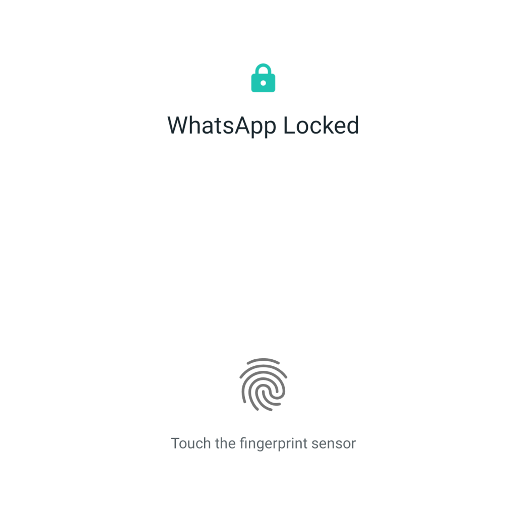 WhatsApp Fingerprint lock